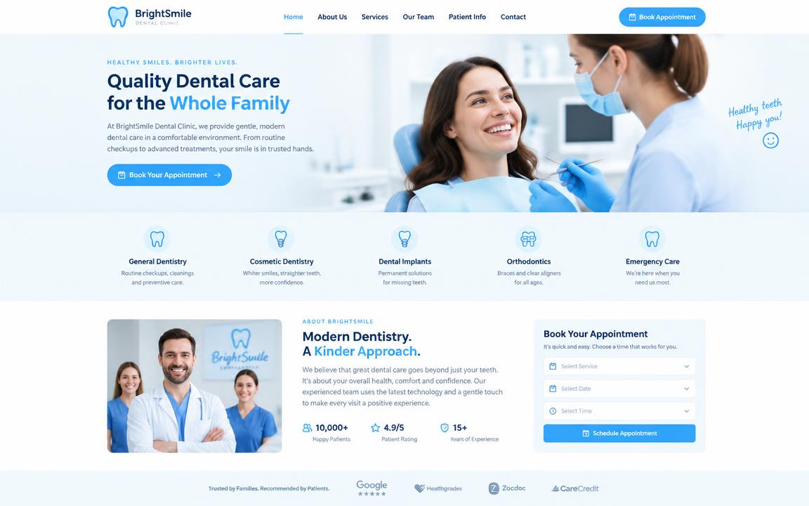 Brightline Dental website preview