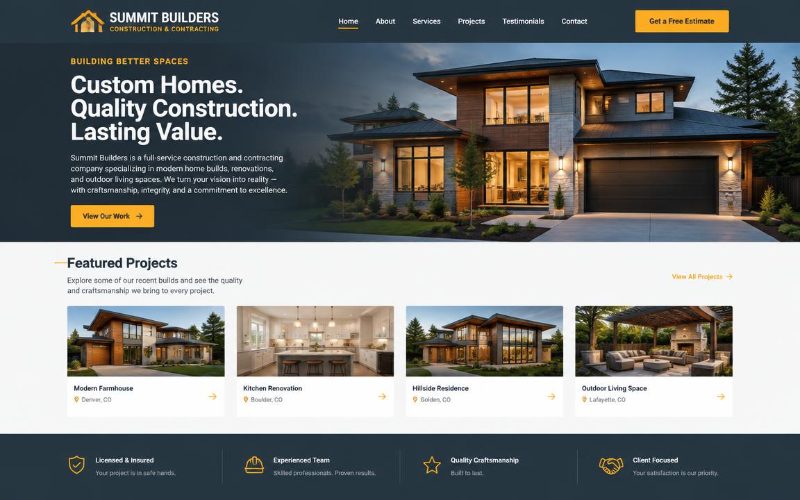 TrueNorth Build website preview